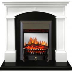 Каминокомплект Langford - Белый с черным с очагом Fobos FX M Black Каминокомплект Langford - Белый с черным с очагом Fobos FX M Black