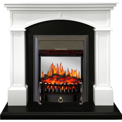 Каминокомплект Langford - Белый с черным с очагом Fobos FX M Black
