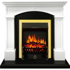 Каминокомплект Langford - Белый с черным с очагом Fobos FX Brass Каминокомплект Langford - Белый с черным с очагом Fobos FX Brass