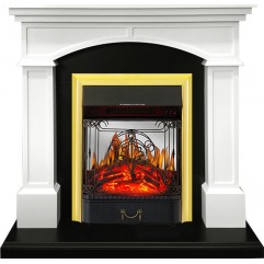 Каминокомплект Langford - Белый с черным с очагом Majestic FX M Brass Каминокомплект Langford - Белый с черным с очагом Majestic FX M Brass
