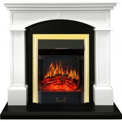 Каминокомплект Langford - Белый с черным с очагом Majestic FX Brass Каминокомплект Langford - Белый с черным с очагом Majestic FX Brass