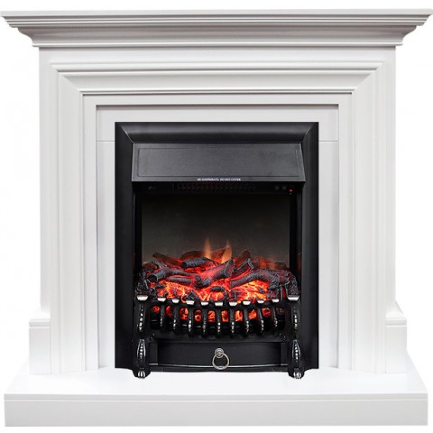 Каминокомплект Bradford - Белый с очагом Fobos FX Black