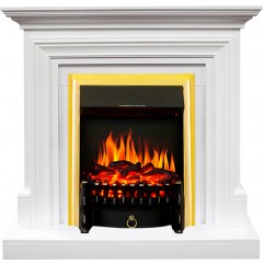 Каминокомплект Bradford - Белый с очагом Fobos FX Brass Каминокомплект Bradford - Белый с очагом Fobos FX Brass