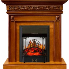 Каминокомплект Valletta - Орех с очагом Majestic FX M Black Каминокомплект Valletta - Орех с очагом Majestic FX M Black