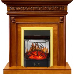 Каминокомплект Valletta - Орех с очагом Majestic FX M Brass Каминокомплект Valletta - Орех с очагом Majestic FX M Brass