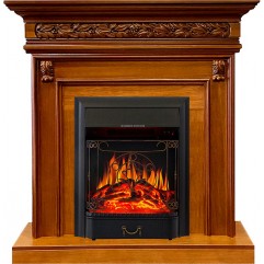 Каминокомплект Valletta - Орех с очагом Majestic FX Black Каминокомплект Valletta - Орех с очагом Majestic FX Black