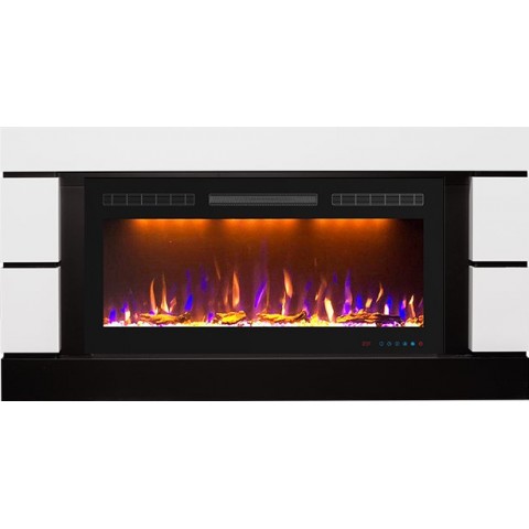 Каминокомплект Modern - Белый с черным (Высота 710 мм) с очагом Crystal 36 RF