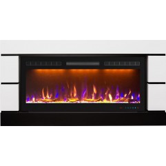 Каминокомплект Modern - Белый с черным (Высота 710 мм) с очагом Crystal 40 RF Каминокомплект Modern - Белый с черным (Высота 710 мм) с очагом Crystal 40 RF