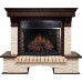 Каминокомплект Pierre Luxe угловой - Темный дуб / Сланец бежевый с очагом Dioramic 28 LED FX