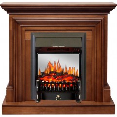 Каминокомплект Bradford - Орех с очагом Fobos FX M Black Каминокомплект Bradford - Орех с очагом Fobos FX M Black