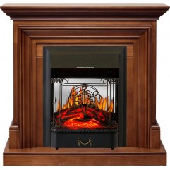 Каминокомплект Bradford - Орех с очагом Majestic FX M Black Каминокомплект Bradford - Орех с очагом Majestic FX M Black