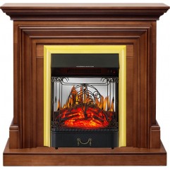 Каминокомплект Bradford - Орех с очагом Majestic FX M Brass Каминокомплект Bradford - Орех с очагом Majestic FX M Brass