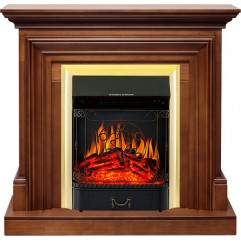 Каминокомплект Bradford - Орех с очагом Majestic FX Brass Каминокомплект Bradford - Орех с очагом Majestic FX Brass