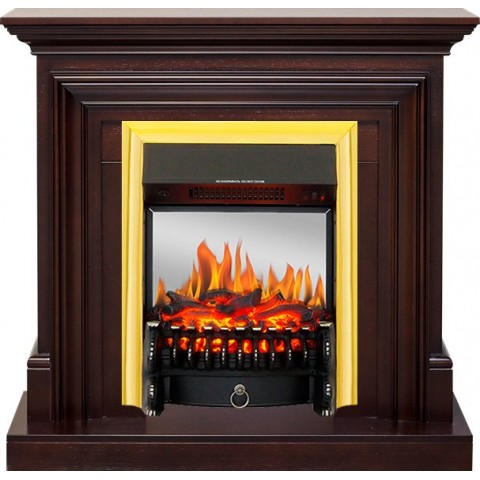 Каминокомплект Bradford - Темный дуб с очагом Fobos FX M Brass