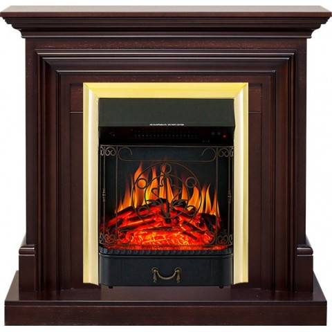 Каминокомплект Bradford - Темный дуб с очагом Majestic FX Brass