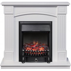 Каминокомплект Boston - Белый (Высота 925см) с очагом Fobos FX Black Каминокомплект Boston - Белый (Высота 925см) с очагом Fobos FX Black