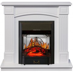 Каминокомплект Boston - Белый (Высота 925см) с очагом Majestic FX M Black Каминокомплект Boston - Белый (Высота 925см) с очагом Majestic FX M Black