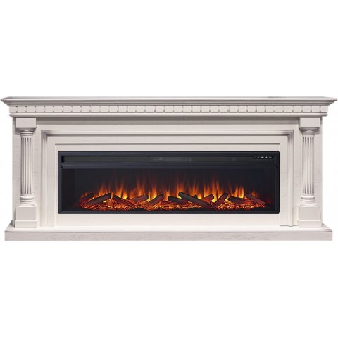 Каминокомплект Dallas 60 - Слоновая кость с патиной с очагом Vision 60 LOG LED