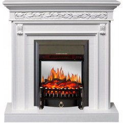 Каминокомплект Valletta - Белый (Ширина 1040 мм) с очагом Fobos FX M Black Каминокомплект Valletta - Белый (Ширина 1040 мм) с очагом Fobos FX M Black