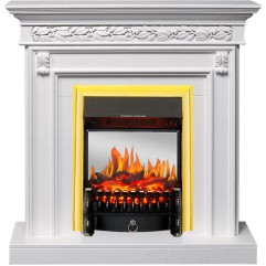 Каминокомплект Valletta - Белый (Ширина 1040 мм) с очагом Fobos FX M Brass Каминокомплект Valletta - Белый (Ширина 1040 мм) с очагом Fobos FX M Brass