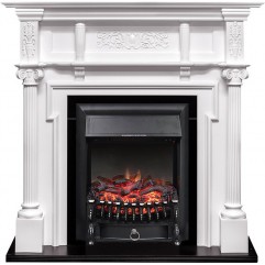 Каминокомплект Oxford - Белый с очагом Fobos FX Black Каминокомплект Oxford - Белый с очагом Fobos FX Black