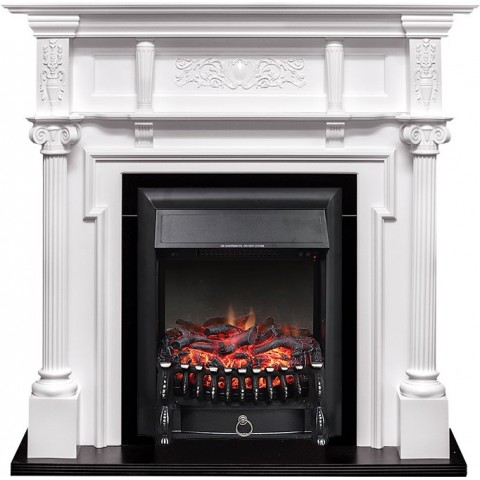 Каминокомплект Oxford - Белый с очагом Fobos FX Black