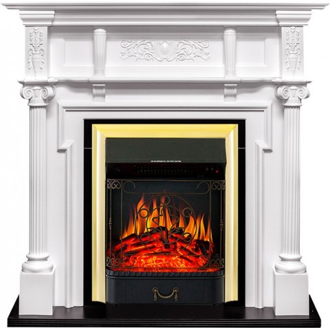 Каминокомплект Oxford - Белый с очагом Majestic FX Brass