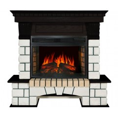 Каминокомплект Pierre Luxe - Белый / Венге с очагом Dioramic 25 LED FX