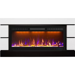 Каминокомплект Modern - Белый с черным (Глубина 300 мм) с очагом Crystal 40 RF Каминокомплект Modern - Белый с черным (Глубина 300 мм) с очагом Crystal 40 RF