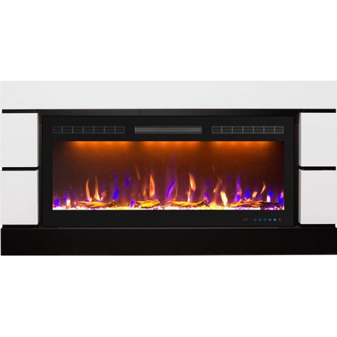 Каминокомплект Modern - Белый с черным (Глубина 300 мм) с очагом Crystal 40 RF