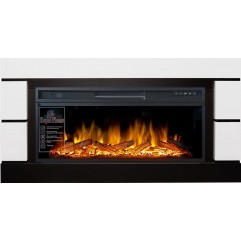 Каминокомплект Modern - Белый с черным (Глубина 300 мм) с очагом Vision 42 LOG LED Каминокомплект Modern - Белый с черным (Глубина 300 мм) с очагом Vision 42 LOG LED