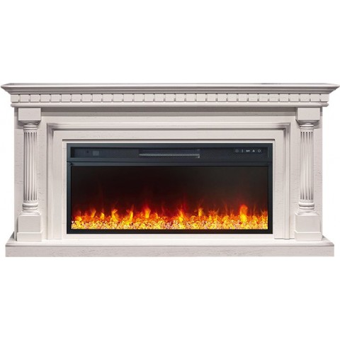 Каминокомплект Dallas - Слоновая кость с патиной (Ширина 1665 мм) с очагом Vision 42 LED