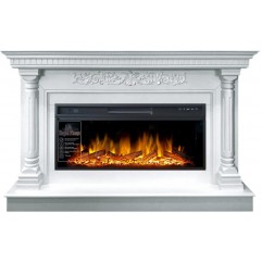Каминокомплект Sicilia - Белый (Ширина 1530мм) с очагом Vision 42 LOG LED Каминокомплект Sicilia - Белый (Ширина 1530мм) с очагом Vision 42 LOG LED