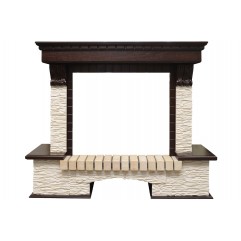 Портал Pierre Luxe угловой - Темный дуб / Сланец мелкий Портал Pierre Luxe угловой - Темный дуб / Сланец мелкий