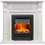 Каминокомплект Venice - Фактурный белый с очагом Brookline Black Каминокомплект Venice - Фактурный белый с очагом Brookline Black