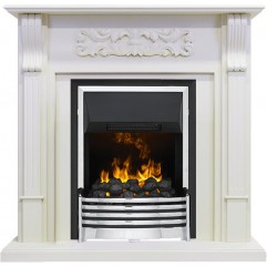 Каминокомплект Venice - Фактурный белый с очагом Flagstaff Каминокомплект Venice - Фактурный белый с очагом Flagstaff