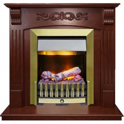 Каминокомплект Sorrento угловой - Орех с очагом Danville Antique Brass FB2 Каминокомплект Sorrento угловой - Орех с очагом Danville Antique Brass FB2