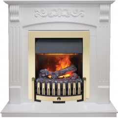 Каминокомплект Sorrento угловой - Белый дуб с очагом Danville Brass FB2 Каминокомплект Sorrento угловой - Белый дуб с очагом Danville Brass FB2