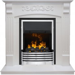 Каминокомплект Sorrento угловой - Белый дуб с очагом Flagstaff Каминокомплект Sorrento угловой - Белый дуб с очагом Flagstaff