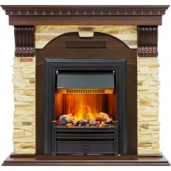 Каминокомплект Dublin угловой - Темный дуб / Сланец с очагом Brookline Black Каминокомплект Dublin угловой - Темный дуб / Сланец с очагом Brookline Black