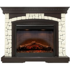 Каминокомплект Glasgow - Темный дуб / Белый (Высота 1070 мм) с очагом Symphony 26'' DF2608-INT Каминокомплект Glasgow - Темный дуб / Белый (Высота 1070 мм) с очагом Symphony 26'' DF2608-INT