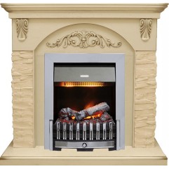 Каминокомплект Bern Сланец крупный бежевый / Алебастр темная патина с очагом Danville Chrome FB2 Каминокомплект Bern Сланец крупный бежевый / Алебастр темная патина с очагом Danville Chrome FB2