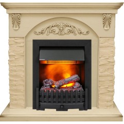Каминокомплект Bern Сланец крупный бежевый / Алебастр темная патина с очагом Danville Black FB2 Каминокомплект Bern Сланец крупный бежевый / Алебастр темная патина с очагом Danville Black FB2