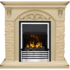 Каминокомплект Bern Сланец крупный бежевый / Алебастр темная патина с очагом Flagstaff Каминокомплект Bern Сланец крупный бежевый / Алебастр темная патина с очагом Flagstaff