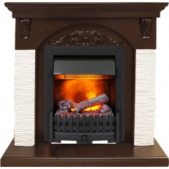 Каминокомплект Bern Сланец мелкий белый / Темный дуб с очагом Danville Black FB2 Каминокомплект Bern Сланец мелкий белый / Темный дуб с очагом Danville Black FB2