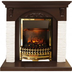 Каминокомплект Bern Сланец мелкий белый / Темный дуб с очагом Atherton Каминокомплект Bern Сланец мелкий белый / Темный дуб с очагом Atherton