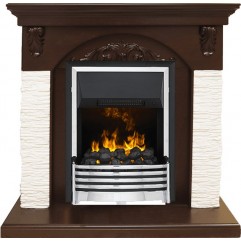 Каминокомплект Bern Сланец мелкий белый / Темный дуб с очагом Flagstaff Каминокомплект Bern Сланец мелкий белый / Темный дуб с очагом Flagstaff