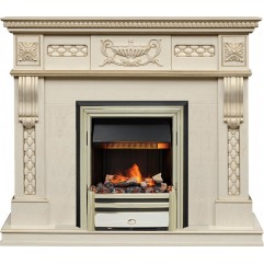 Каминокомплект Corsica - Слоновая кость с патиной (Ширина 1100) с очагом Cavendish Каминокомплект Corsica - Слоновая кость с патиной (Ширина 1100) с очагом Cavendish