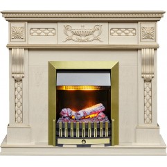 Каминокомплект Corsica - Слоновая кость с патиной (Ширина 1100) с очагом Danville Antique Brass FB2 Каминокомплект Corsica - Слоновая кость с патиной (Ширина 1100) с очагом Danville Antique Brass FB2