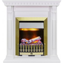 Каминокомплект Orlean - Белый дуб с очагом Danville Antique Brass FB2 Каминокомплект Orlean - Белый дуб с очагом Danville Antique Brass FB2